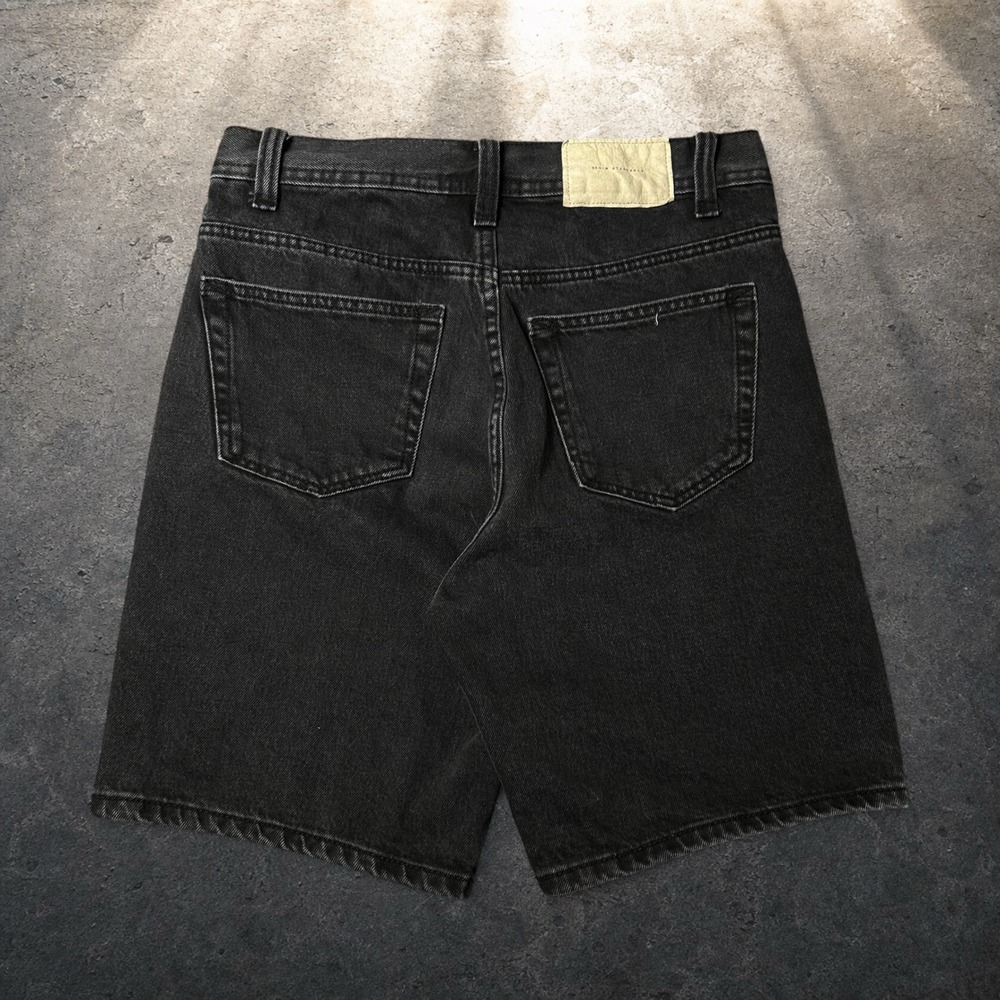 Zara Black Denim Skater Shorts Baggy Y2K Vintage Mens Size 30